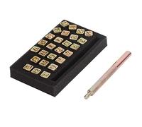 Tampon Lettre en Cuir 6mm Timbre Poinçon Ensemble Anti-Rouille Lettres en Métal Bricolage Cuir Stamper Poinçon Outil Tampon Alphabet die Outil Artisanat Pour Débutants et Professionnels