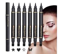 Tampon Maquillage,Lot de 6 Crayons Éyeliner Intenses - Cosmétiques à Double Embout pour Maquillage Quotidien, Sorties, Voyages et Spectacles