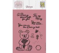 Tampon - Nellie`s - NSCS026 ours avec fleurs souhaits