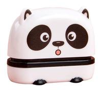 Tampon Nominatif Blanc en Plastique, Motif Panda, Usage Facile | Marquage Rapide, Couvercle Transparent, Design à Huile Automatique, pour Papier et Scrapbooking