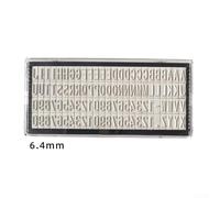 Tampon personnalisable de 3 mm, 4 mm, 6 et 4 mm pour impression numérique de lettres avec joint en caoutchouc réutilisable pour loisirs créatifs et surimpression (6,4 mm)