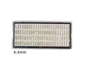 Tampon personnalisable de 3 mm, 4 mm, 6 et 4 mm pour impression numérique de lettres avec joint en caoutchouc réutilisable pour loisirs créatifs et surimpression (6,4 mm)