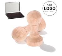 Tampon Personnalisé avec Votre Logo nom - Tampon en caoutchouc en bois Personnalisable pour passionnés loisirs créatifs, entrepreneurs amateurs papeterie (Sceau rond)