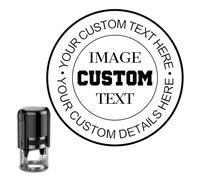 Tampon Personnalisé,Cachet Entreprise Personnalisable,Tampon Encreur Entreprise, Cachet Entreprise,Tampon Signature,mit Eigenem Logo und Text, Ex Libris - 4 Tailles, 9 Couleurs D'encre,Rond