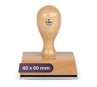 Tampon personnalisé en bois avec logo/texte - Idéal pour entreprise, adresse, date - Différentes tailles disponibles - Usage personnel et professionnel (40x60mm)