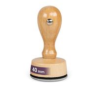 Tampon personnalisé en bois avec logo/texte - Idéal pour entreprise, adresse, date - Différentes tailles disponibles - Usage personnel et professionnel (40mm)