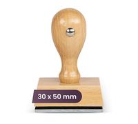 Tampon personnalisé en bois avec logo/texte - Idéal pour entreprise, adresse, date - Différentes tailles disponibles - Usage personnel et professionnel (30x50mm)