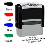 Tampon personnalisé en caoutchouc auto-encreur pour adresse professionnelle jusqu'à 3 lignes, 38 x 14 mm