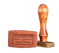 Tampon personnalisé en céramique avec initiales, tampon en argile en laiton personnalisé avec manche en bois, logo monogramme for céramique, cire, savon signe(2.5Inches)