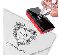 Tampon personnalisé personnalisé avec initiales florales en forme de cœur pour enregistrer la date des petites entreprises Emballage fournitures tampon adresse