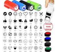 Tampon personnalisé pour carte de fidélité - 12 mm - Mini tampon auto-encreur avec logo de boisson - Petit tampon rond en caoutchouc personnalisé pour carte de café, magasin d'entreprise, récompense