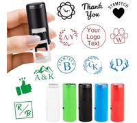 Tampon personnalisé pour carte de fidélité en lot, tampon auto-encreur mini en caoutchouc rond de 12 mm / 0,47 pouce pour petit commerce, récompense pour membre de magasin de café