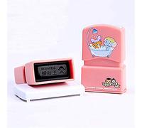 Tampon personnalisé pour enfants - Poinçon pour vêtements et marqueur de livre - Tampon automatique personnalisé avec le nom de l'enfant (rose)