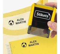 Tampon personnalisé pour vêtements et objets pour enfants pour l'école ou la maternelle | Marqueur avec nom permanent avec icônes - Stikets (Cyber Yellow)