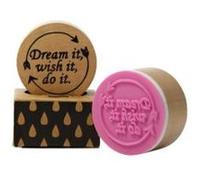 Tampon Pop' Stamp Rond 4.5cm - Message "" Dream it, wish it, do it G
