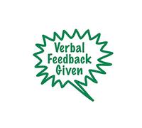 Tampon pré-encré Stamper Solutions « Verbal Feedback Given »