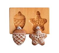 Tampon presse à biscuits - Outils en bois réalistes 3D | Emporte-pièce de cuisine | Pour fête, pâtisserie, fête, mariage, cuisine, maison, festival, travaux manuels