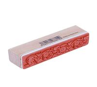 Tampon rectangulaire rétro vintage en bois et caoutchouc avec bordure en dentelle pour scrapbooking, loisirs créatifs, rouge