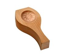 Tampon rond en bois sculpté avec motif floral respectueux de l'environnement pour la pâtisserie