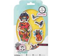 Tampon - Studio Light - Les amis de Frida femme chats fleurs