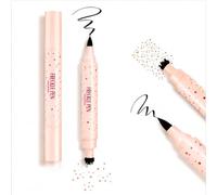 Tampon stylo à double extrémité dans l'obscurité - Formule imperméable longue tenue avec pointe fine pour des fautes subtiles personnalisables, végétaliennes et douces (marron doux)