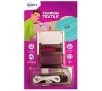 Avery Tampon encreur personnalisable, 288 caractères, encre indélébile, résistant au lavage