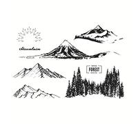 Tampon transparent en silicone pour bricolage, scrapbooking, gaufrage, album photo, décoration en papier, fabrication de cartes, tampon transparent en silicone pour le soleil, la neige, la montagne