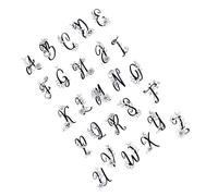 Tampon transparent en silicone pour lettres, lettres de l'alphabet de A à Z, initiale, sceau en silicone transparent, pour journaling, fabrication de cartes, scrapbooking, album photo fait à la main