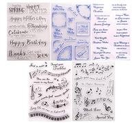 Tampon transparent en silicone, Tampons Scrapbooking Silicone Transparent Lettre Silicone Tampon Clear Stamp Alphabet Pour Anniversaire DIY Fabrication de Cartes Décor D'album Photo