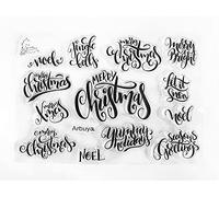 Tampon transparent « Merry Christmas Let it Snow Season's Greetings » pour la fabrication de cartes et le scrapbooking