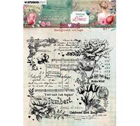 Tampon transparent - StudioLight - Arrière-plan Collage arrière-plan fleurs notes portées