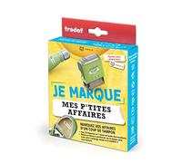Tampon Trodat "Je marque mes P'tites Affaires" - Marquez les affaires de vos enfants avec un kit complet et adapté - étiquettes + lettres avec dessins - idéal pour marquer les vêtements
