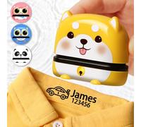 Tampon vêtement enfant,Tampon vêtement enfant personnalisé,Tampon prenom vêtement enfant,Tampon marqueur vêtement enfant,Tampon nom enfant vêtement,tampon nominatif pour vêtements (chien jaune)