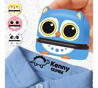 Tampon vêtement enfant,Tampon vêtement enfant personnalisé,Tampon prenom vêtement enfant,Tampon marqueur vêtement enfant,Tampon nom enfant vêtement,tampon nominatif pour vêtements (hibou bleu)