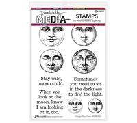 Tampon vintage Visages de lune par Dina Wakley Media