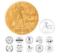 Tampons à biscuits de mariage personnalisés avec votre nom et celui de votre proche, Tampons à biscuits personnalisés avec anniversaire de mariage, Cadeau de moule à biscuits pâtisserie fait à la main