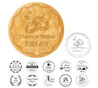 Tampons à biscuits de mariage personnalisés avec votre nom et celui de votre proche, Tampons à biscuits personnalisés avec anniversaire de mariage, Cadeau de moule à biscuits pâtisserie fait à la main