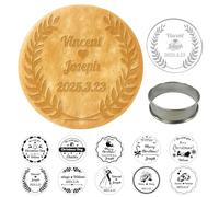 Tampons à biscuits de mariage personnalisés avec votre nom et celui de votre proche, Tampons à biscuits personnalisés avec anniversaire de mariage, Cadeau de moule à biscuits pâtisserie fait à la main