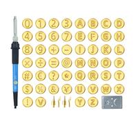 Tampons à lettres brûlant du bois, lettres brûlantes du bois - Kit de gravure de l'alphabet - Outil de tampon à chaud, symboles, chiffres, outils de bricolage pour brûler du bois et sculpter