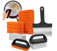 Tampons à Récurer,Tampons Multifonctionnels Nettoyage Grille - Outil Décapant Taches pour BBQ Cuisine Restaurant Hôtel Appartement Pique-Nique Camping
