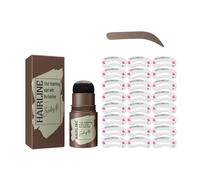 Tampons à sourcils et pochoir faciles à utiliser pour les débutants - 24 modèles réutilisables - Anti-taches - Ensemble de tampons à sourcils d'aspect naturel
