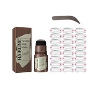 Tampons à sourcils et pochoir faciles à utiliser pour les débutants - 24 modèles réutilisables - Anti-taches - Ensemble de tampons à sourcils d'aspect naturel