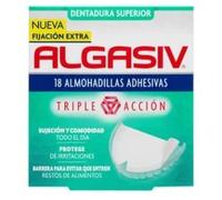 Tampons adhésifs triple action et fixation supplémentaire pour la dentature supérieure ALGASIV 18 pièces