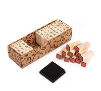 Tampons alphabet, 40 pièces de tampons en caoutchouc en bois - Ensemble de lettres majuscules, de chiffres et de symboles