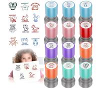 Tampons Auto-Encreurs pour Enseignants, 12 Pièces, avec Motifs Colorés | Tampons colorés avec messages en allemand, pour encourager et motiver les élèves à l'école, Cadeaux de Professeur