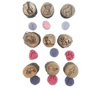 Tampons avec traces d'animaux - Bloc avec empreinte en bois, indicateur de la faune de la forêt | et artisanat Scrapbooking Nature Apprentissage Identification de l'école maternelle Prix dans
