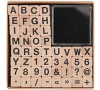 Tampons bois en lettres et chiffres - caractères simples Noir G