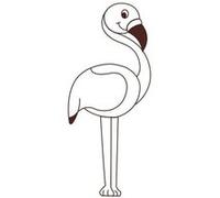 Tampons bois - Flamant rose G