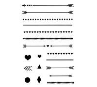 Tampons Clear Stamps « Flèches & lignes », 18 pc.