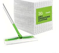 Tampons de balayage à sec jetables pour nettoyage des sols durs, recharges de plumeau en fibre compatibles avec les balais plats, blanc, lot de 10